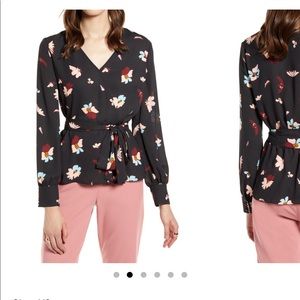 Halogen Faux Wrap Blouse